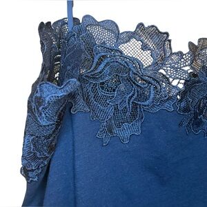 Anthropologie Black Lace Off-Shoulder Blouse - M